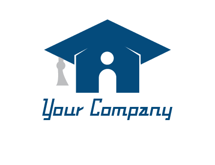 abstract person inside graduation cap with house logo