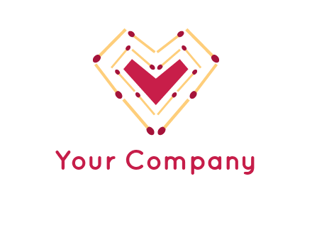 match stick creating heart shape logo