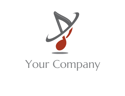 swoosh around music note logo