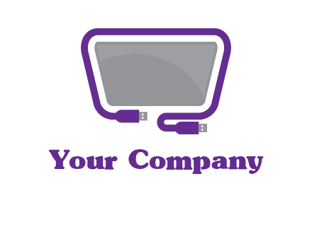 usb cable and monitor icon