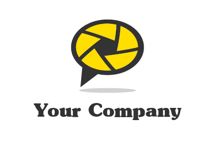 lens on speech bubble logo