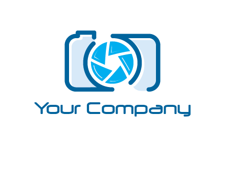 abstract image of a camera with lens logo icon