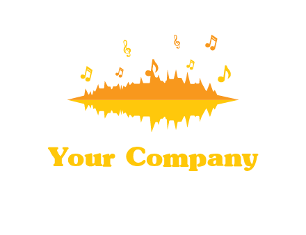 music equalizer with music notes logo