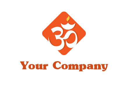om symbol in square logo
